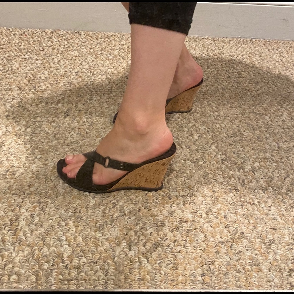 Two Lips platform cork wedge sandals